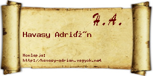 Havasy Adrián névjegykártya