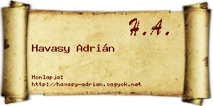 Havasy Adrián névjegykártya